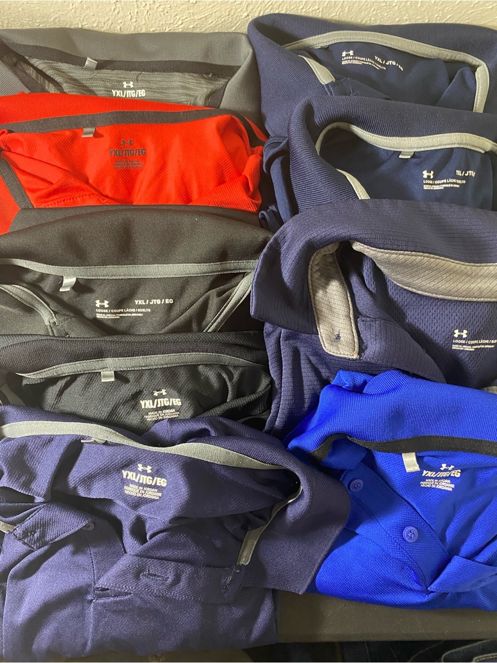 Under Armour Boys Youth XL Polo Shirt Lot of 9
